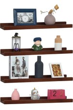 PHOENANCEE Solid Wood, 60cm Wooden Picture Ledge Shelf, Photos Display Shelf