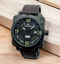 Oskar Emil DAKAR Mens Quality Watch Day/Date Display Stainless Steel Black/Brown