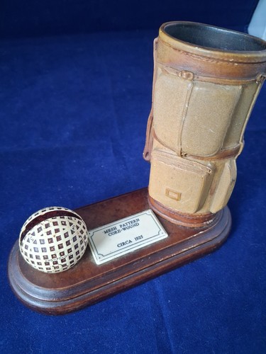 Vintage golf desk tidy pen - vintage,