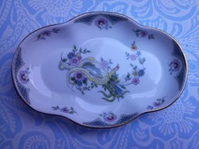 COALPORT 'PARADISE' PIN DISH.12 X 8.5 cm. VERY GOOD CABINET CONDITION.