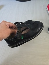 Kickers School Shoes Girls Size 30 Black Leather Mary Jane Buckle