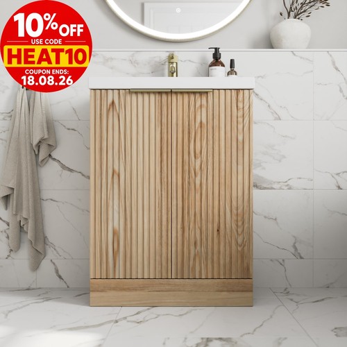 Fluted 600mm bathroom vanity - fluted,