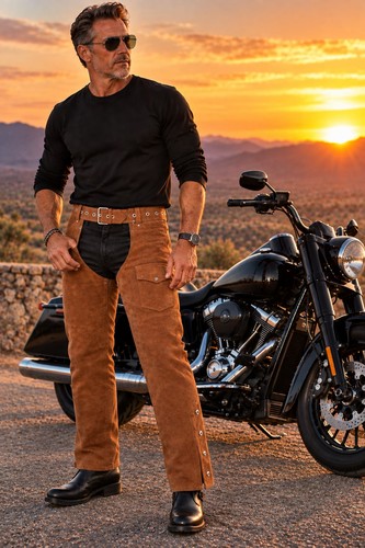 Bikers leather stuff brown - stuff,