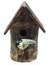 Real Wood Bird House Hat Lapel