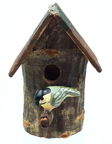 Real wood bird house hat - wood,