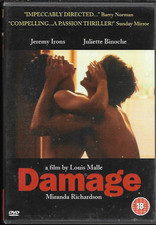 DAMAGE GENUINE R2 DVD JEREMY IRONS JULIETTE BINOCHE (LOUIS MALLE)
