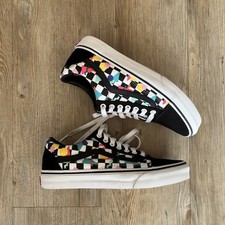 Ladies VANS Customs Black & White Checkerboard Designer Pumps Trainers UK 6 