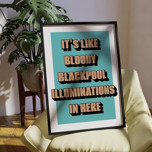 Blackpool illuminations print - blackpool,