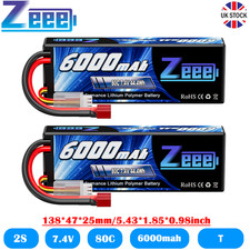 2X Zeee 7.4V 2S LiPo Battery T