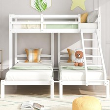 Triple Bunk Bed White with