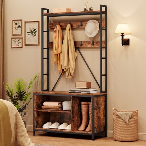 Hall tree coat stand with - tree,
