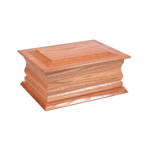 Wooden urn with gold - with,