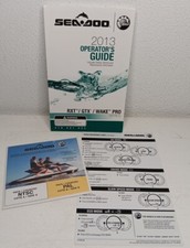 Sea Doo 2013 Operators Guide Wake Pro Series RXT GTX W/ Safety DVD & Card