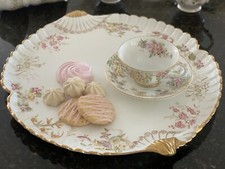 Aynsley Cabaret Tray Dish Embossed Shell / Large 16” inch Cake Serving Tray