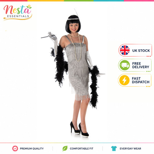 Silver flapper dress - flapper,