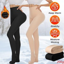 Thicken Plush Women Pantyhose Fleece Lined Thermal Tights Panty Hose Stockings