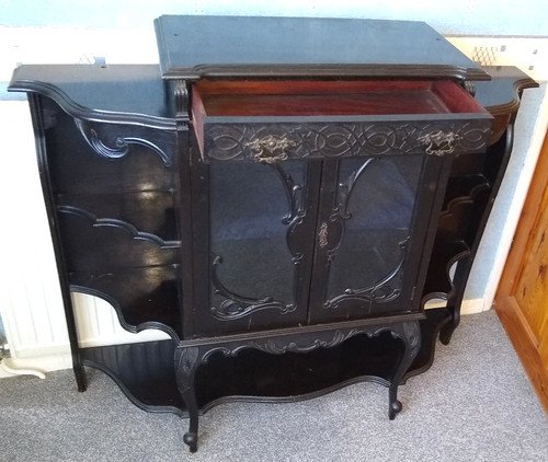 Ebonised victorian display - ebonised,