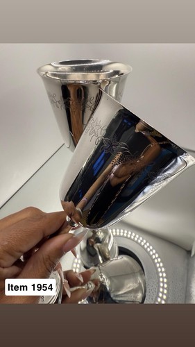 Set silver plated goblets - of,