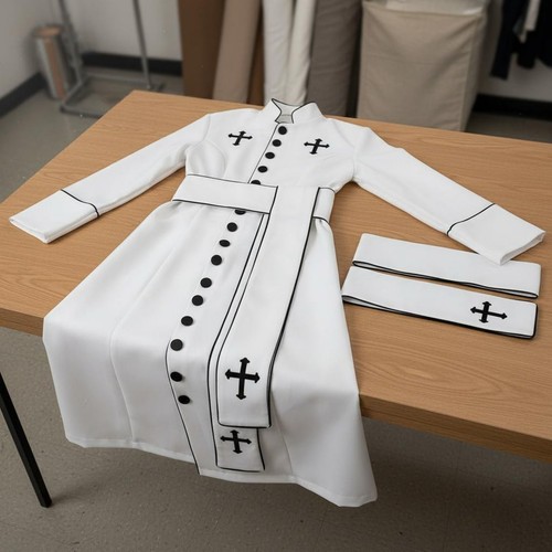 Cross print priest - cross, robe