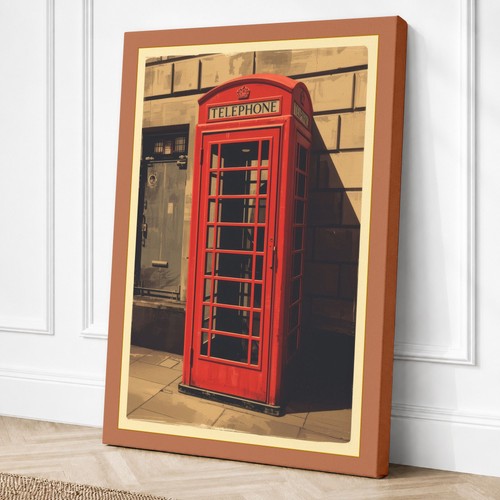 Red british telephone booth - red,