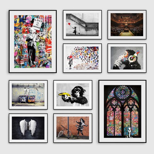 Large banksy wall art - wall,