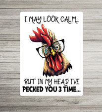 Novelty Rooster metal sign