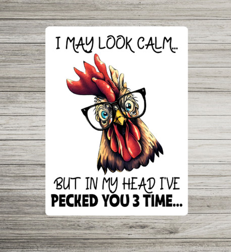 Novelty rooster metal sign - rooster,