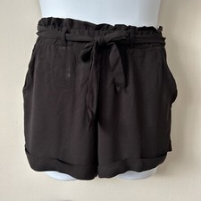 Jeff & Co Women’s Black Paperbag Shorts Size 12