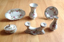 Chodziez Poland Fine Porcelain Set of 6 Pc., Vases, Plates, Bowl, Candle Holder