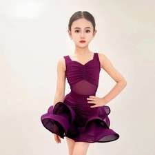 Purple Kids Latin Dance Dress