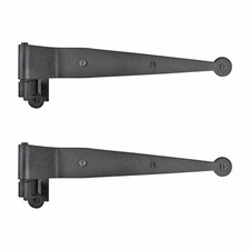 Pintle Hinge Strap For Doors & Gates Black Iron Shutter Hinge Offset 2"