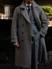 Wool Herringbone Men's Long