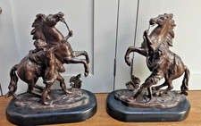 Pair of Spelter Marly Horse