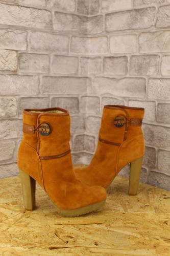 Tan orange suede high heel - tan,