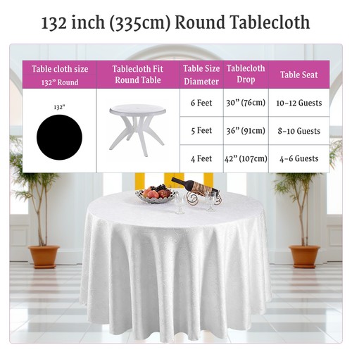 White damask tablecloth - white,