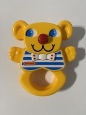 1983 Vintage Retro Matchbox Teddy Bear Rattle Yellow Squeaky Nose Baby You