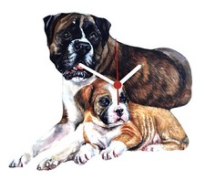 Boxer and Puppy Clock - Boxer