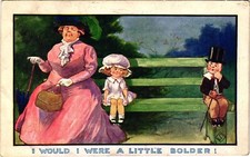 Postcard I Would I Were A Little Bolder Vintage 1912 Inter Art 'Nipper' Series