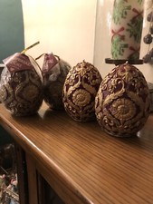 2  Red/Gold Past Times Egg