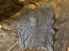 Gudrun Sjoden Linen Shirt XL Black Embroidery Boxy Cool Quirky