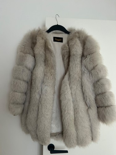 Real silver white fox fur - silver/white,