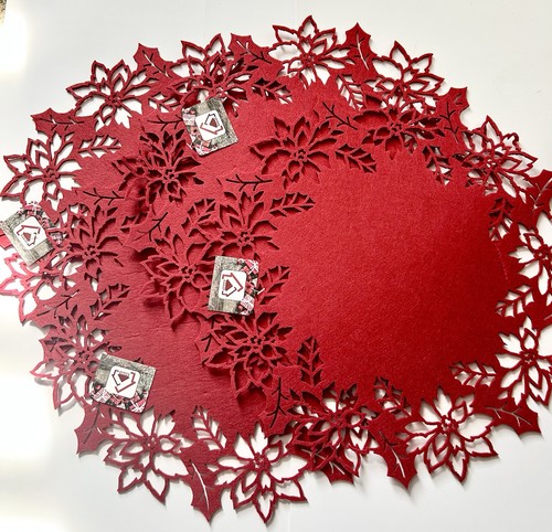 Set red round christmas - round,