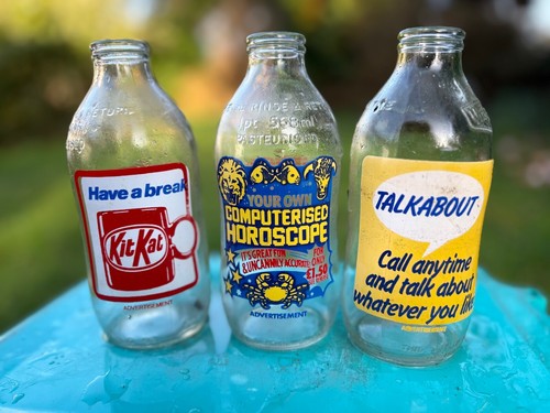 Vintage glass milk - bottles,