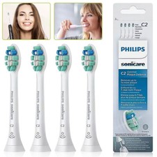 New 4 Pack Philips Sonicare C2 Optimal Plaque Defence WHITE Toothbrush Heads