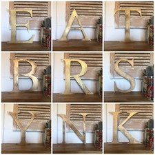 Gold metal letters numbers - metal,