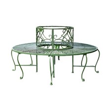 Tree bench green metal - green,