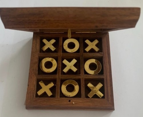 Wooden box naughts and - and, crosses