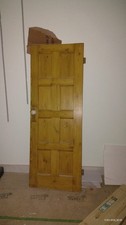 6/8 panel oak wooden doors and a cat flap patio door with knob and hinges