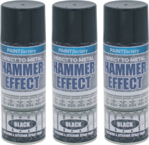 3x400ml hammer effect - hammer, black
