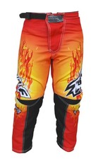 Kids motocross motorbike trousers red orange Wulfsport Firestorm MX Race age3-13